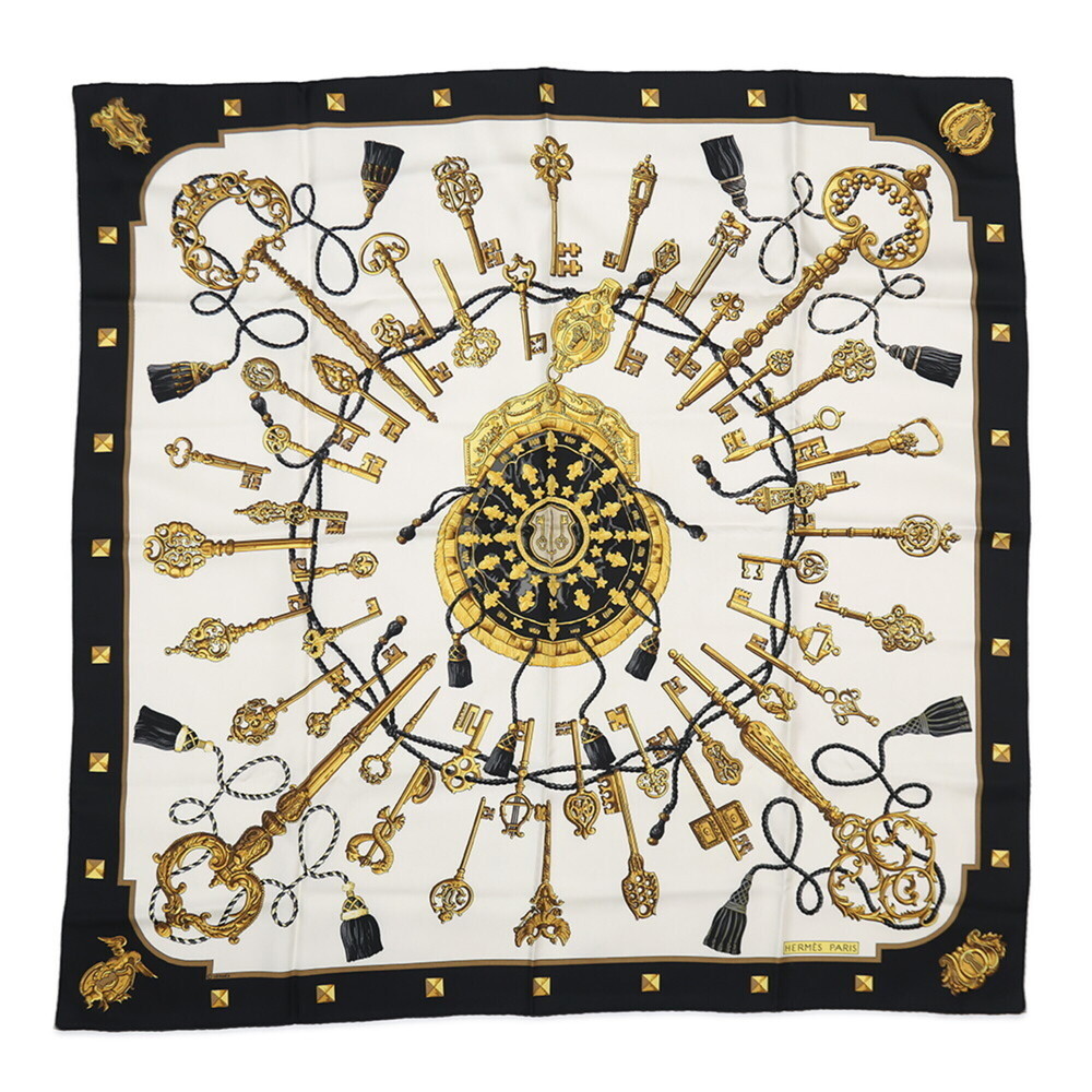 HERMES Black Silk Scarf